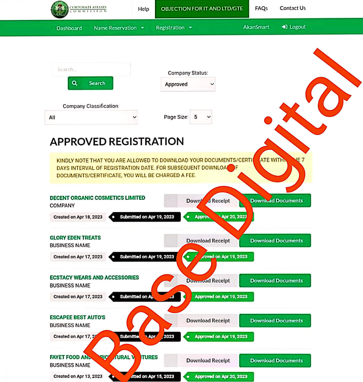 CAC Approved Dashboard